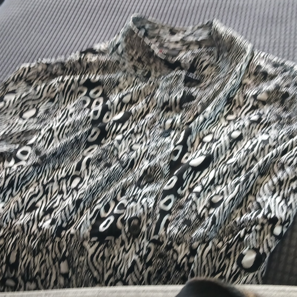 Black and white blouse